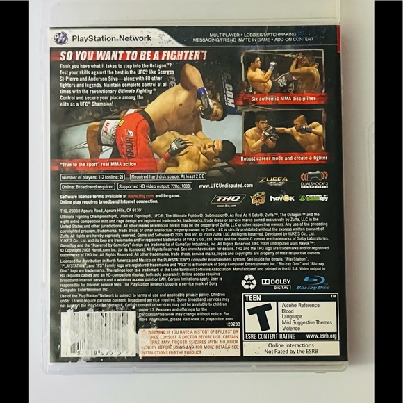 UFC Undisputed 2009 - Playstation 3 Game - Picture 3 of 3